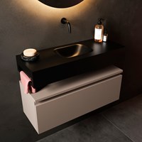 EASY Porte-serviettes vertical encastré 40cm pour lavabo mural. Position latérale gauche.-2