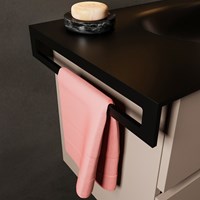 EASY Built-in vertical towel holder 40cm for inset basin. Position front Left.-3