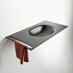 EASY Porta salviette orizzontale integrato 40cm per lavabo incassato. Posizione laterale sinistra.