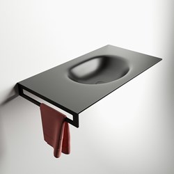 EASY Porte-serviettes vertical encastré 40cm pour lavabo encastré. Position avant gauche.