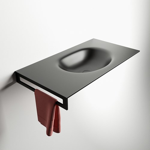 EASY Porta salviette verticale integrato 40cm  per lavabo incassato. Posizione frontale sinistra.