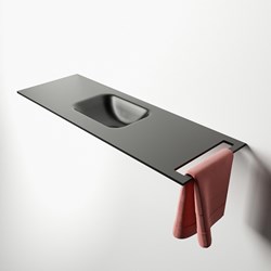 EASY Porta salviette orizzontale integrato 40cm per lavabo incassato. Posizione laterale destra.
