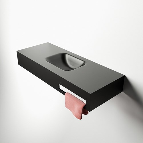 EASY Portatoallas empotrado Vertical de 40cm para lavabo suspendido. Posición en el frente, lado Derecho