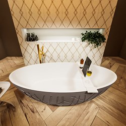 HOLM baignoire autoportante 180x85cm couleur Smoke / Talc.