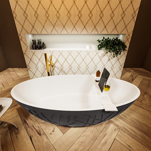HOLM baignoire autoportante 180x85cm couleur Dark Grey / Talc.