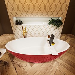HOLM baignoire autoportante 180x85cm couleur Fire / Talc.
