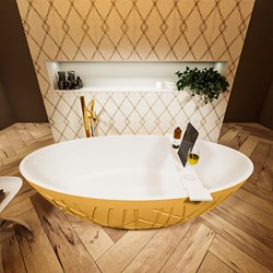 HOLM baignoire autoportante 180x85cm couleur Ocher / Talc.