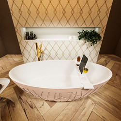 HOLM baignoire autoportante 180x85cm couleur Rosee / Talc.
