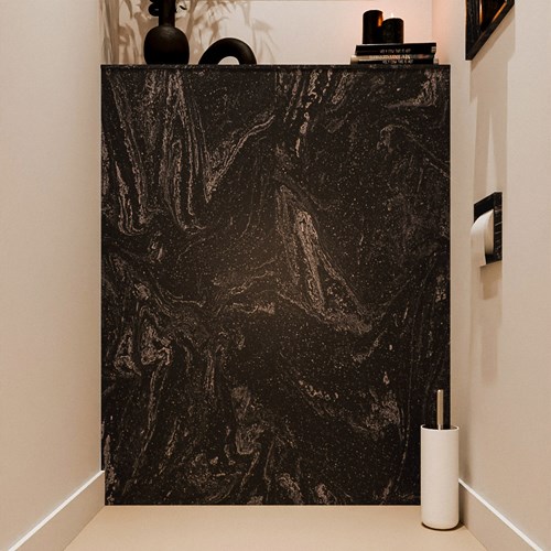 HOPE Toilet back wall set solid surface 100x125cm with shelf 100x23cm color Lava, not pre-drilled.