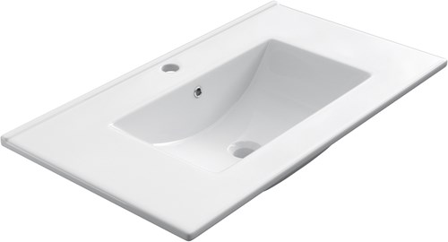 Denia Keramische wastafel 101cm breed met wasbak in het midden