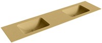 LEAF Oro Lavabo encastrado de solid surface 191cm. Posición del fregadero Doble.