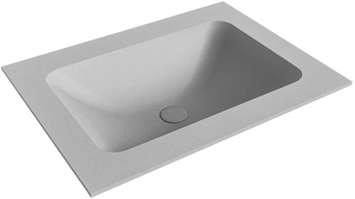 LEAF Plata Lavabo encastré solid surface 60cm. Position lavabo Centrée.