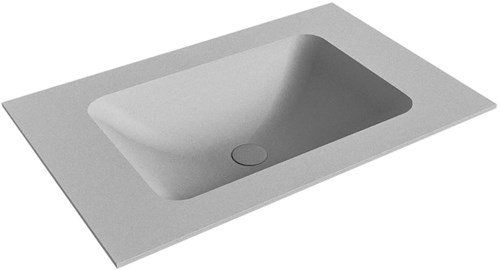 LEAF Plata Lavabo encastrado de solid surface 71cm. Posición del fregadero Centro.