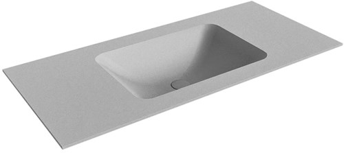 LEAF Plata Einbauwaschbecken aus solid surface (mineralwerkstoff) 100cm. Waschbeckenposition Mittig.