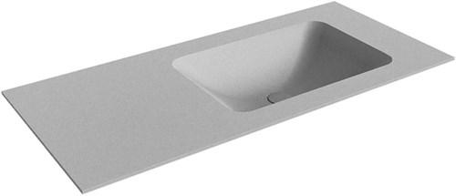 LEAF Plata Lavabo incasso solid surface 100cm. Posizione lavabo Destra.