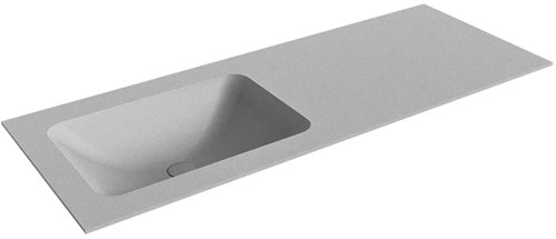 LEAF Plata Lavabo encastré solid surface 121cm. Position lavabo Gauche.