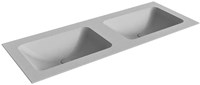 LEAF Plata Lavabo encastrado de solid surface 120cm. Posición del fregadero Doble.