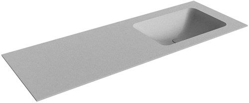LEAF Plata Lavabo incasso solid surface 130cm. Posizione lavabo Destra.