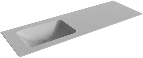 LEAF Plata Lavabo encastrado de solid surface 141cm. Posición del fregadero Izquierda.