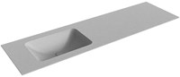 LEAF Plata Einbauwaschbecken aus solid surface (mineralwerkstoff) 160cm. Waschbeckenposition Links.