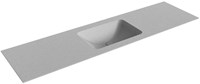 LEAF Plata Lavabo encastrado de solid surface 171cm. Posición del fregadero Centro.