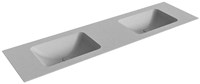 LEAF Plata Lavabo encastrado de solid surface 170cm. Posición del fregadero Doble.