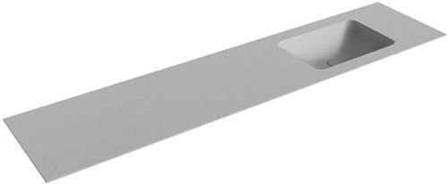 LEAF Plata Einbauwaschbecken aus solid surface (mineralwerkstoff) 200cm. Waschbeckenposition Rechts.