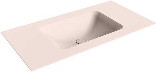 LEAF Rosee Lavabo encastré solid surface 91cm. Position lavabo Centrée.