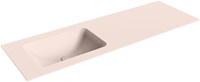 LEAF Rosee Einbauwaschbecken aus solid surface (mineralwerkstoff) 141cm. Waschbeckenposition Links.
