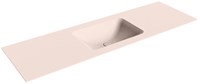 LEAF Rosee Lavabo encastré solid surface 150cm. Position lavabo Centrée.