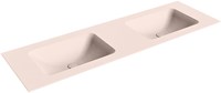 LEAF Rosee Lavabo encastré solid surface 151cm. Position lavabo Double.
