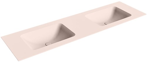 LEAF Rosee Lavabo encastré solid surface 161cm. Position lavabo Double.