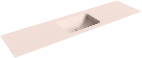 LEAF Rosee Lavabo encastrado de solid surface 181cm. Posición del fregadero Centro.