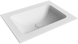 LEAF Talc solid surface inbouw wastafel 60cm. Positie wasbak Midden.