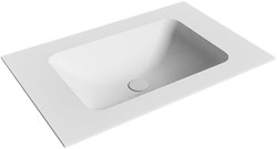 LEAF Talc Lavabo encastré solid surface 70cm. Position lavabo Centrée.