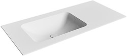 LEAF Talc solid surface inbouw wastafel 100cm. Positie wasbak Links.