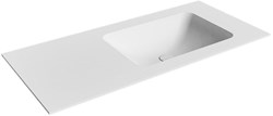 LEAF Talc solid surface inbouw wastafel 101cm. Positie wasbak Rechts.