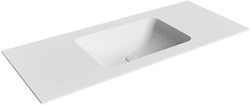 LEAF Talc Lavabo encastré solid surface 110cm. Position lavabo Centrée.