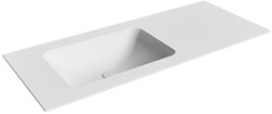 LEAF Talc solid surface inbouw wastafel 110cm. Positie wasbak Links.