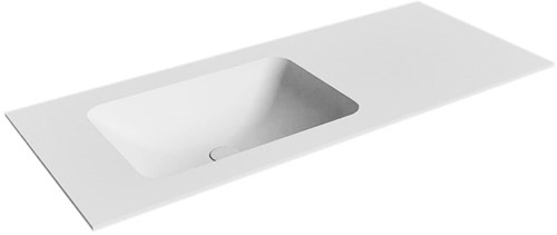 LEAF Talc Einbauwaschbecken aus solid surface (mineralwerkstoff) 110cm. Waschbeckenposition Links.