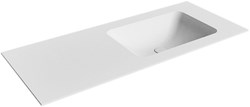 LEAF Talc Lavabo encastré solid surface 110cm. Position lavabo Droite.