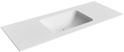 LEAF Talc solid surface inbouw wastafel 120cm. Positie wasbak Midden.