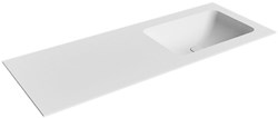 LEAF Talc solid surface inbouw wastafel 120cm. Positie wasbak Rechts.