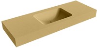 LEAF Oro Lavabo suspendido de solid surface 130cm. Posición del fregadero Centro borde de 12cm de alto.