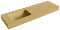 LEAF Oro freihängend Waschtisch aus solid surface (mineralwerkstoff) 151cm. Waschbeckenposition Links rand 12cm hoch.