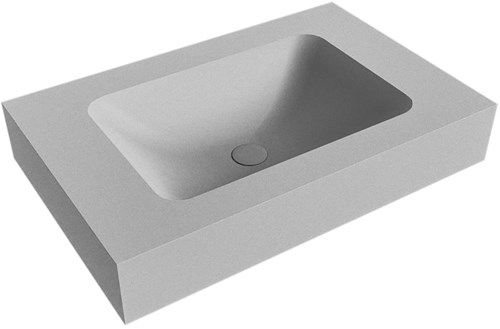 LEAF Plata Wall-Hung Basin solid surface 71cm. Position basin Center rim 12cm.