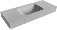 LEAF Plata Lavabo sospeso à parete solid surface 110cm. Posizione lavabo Mittig bordo 12cm.