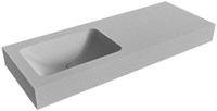 LEAF Plata Lavabo mural solid surface 120cm. Position lavabo Gauche rebord 12cm.