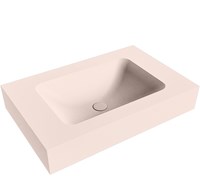 LEAF Rosee freihängend Waschtisch aus solid surface (mineralwerkstoff) 70cm. Waschbeckenposition Mittig rand 12cm hoch.
