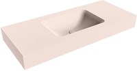 LEAF Rosee freihängend Waschtisch aus solid surface (mineralwerkstoff) 110cm. Waschbeckenposition Mittig rand 12cm hoch.